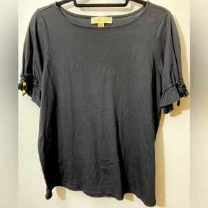 MICHAEL Michael Kors shirt top blouse short sleeve black womans Sz L.   N-21